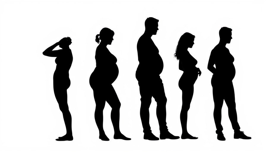 Weight loss progression illustration showing silhouetted figures.