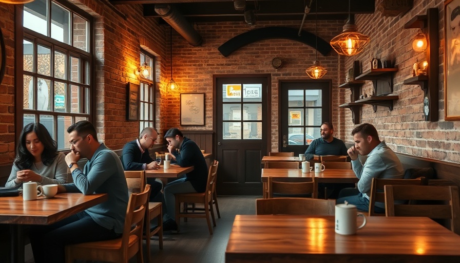 Cozy setting inside Brewed Awakening Cafe with rustic decor