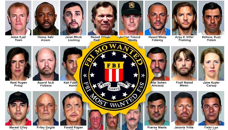 Houston FBI Most Wanted Fugitives: Composite of mugshots with FBI emblem.