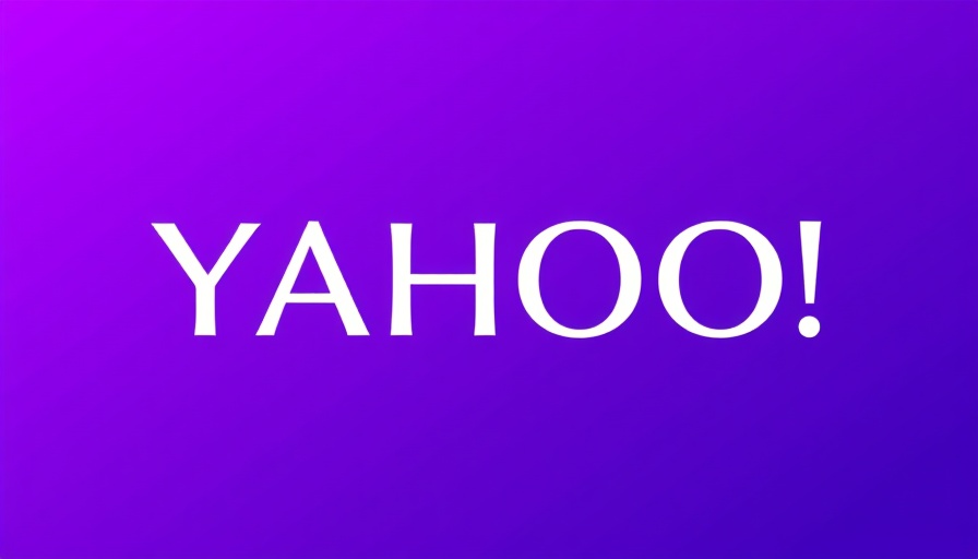 Yahoo logo on purple background