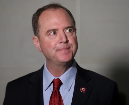 Adam Schiff investigation press conference, man speaking.