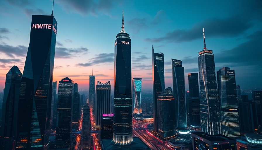 Futuristic cityscape symbolizing Apple's $100 billion investment.