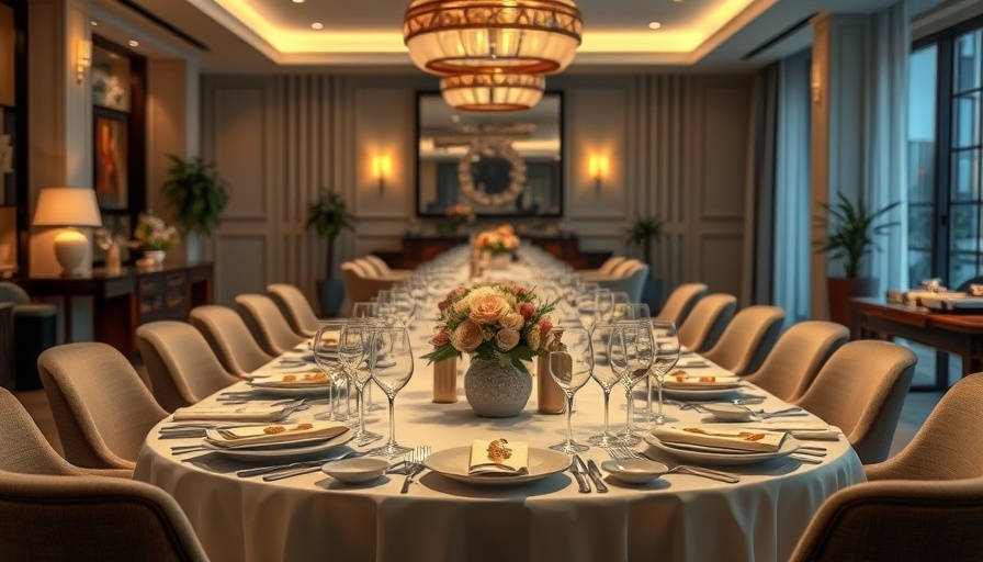 Elegant dining setup at Hudson House offering New England fares in Frisco.