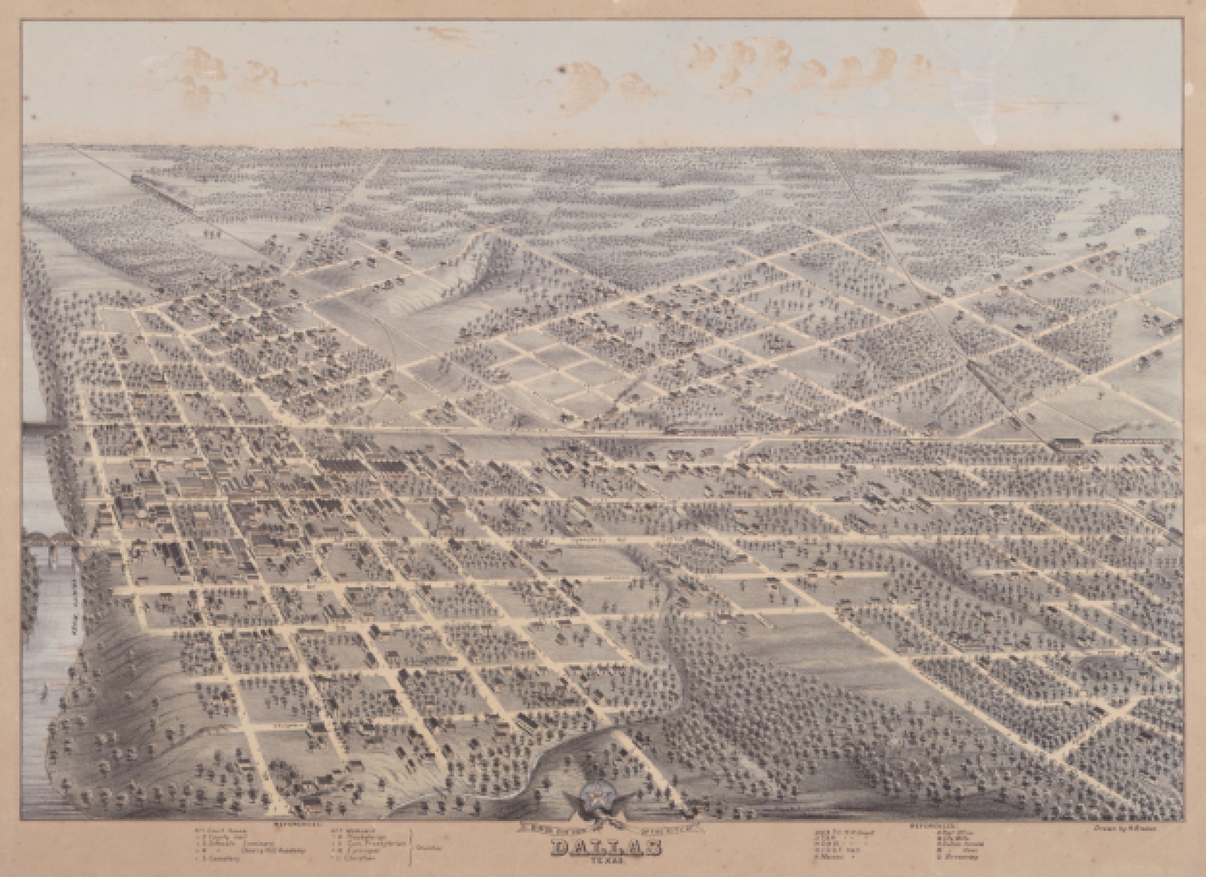 Dallas North Texas map trade routes Dallas County United States history