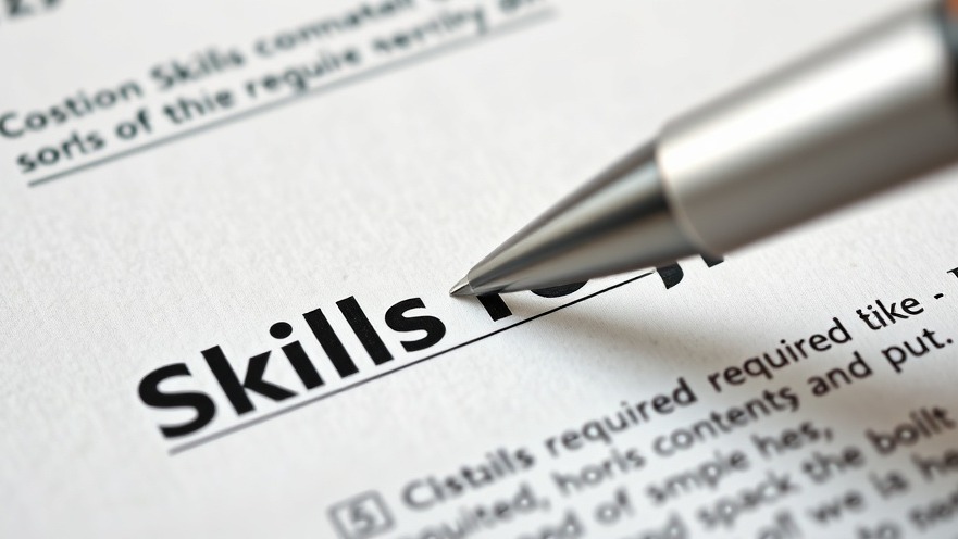 Close-up of job listing highlighting skills, showcasing Houston job market trends.