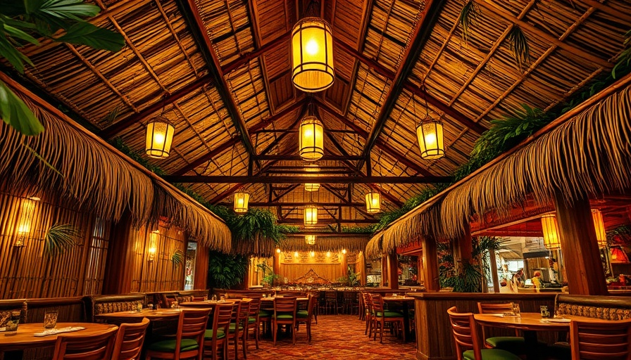 Trader Vic's Dallas tiki-inspired interior with bamboo decor.