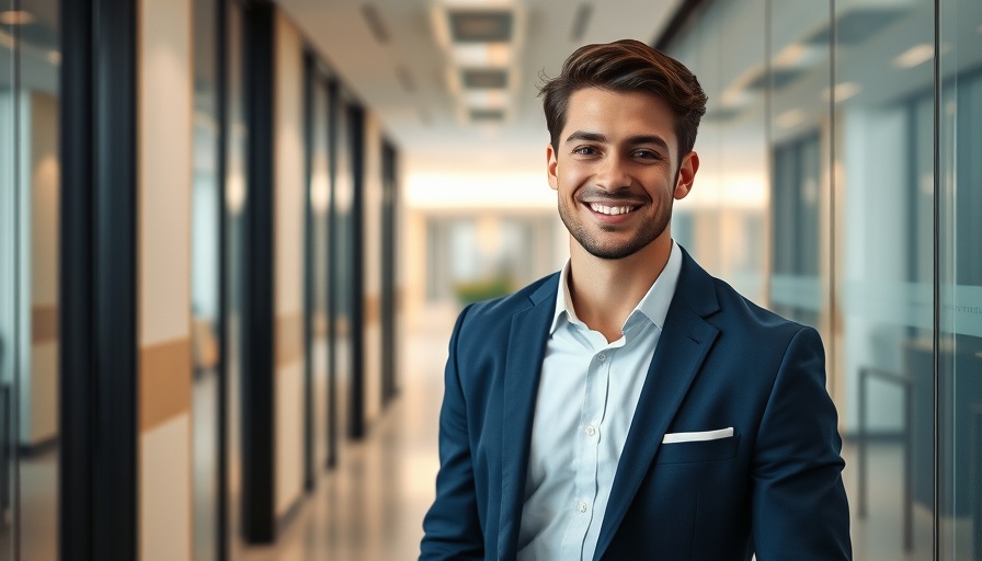 Houston economic development professional smiling in modern office.