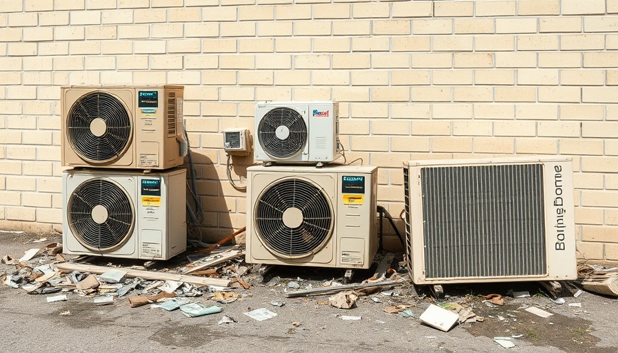 External view of damaged air conditioning units at Kingwood clinic