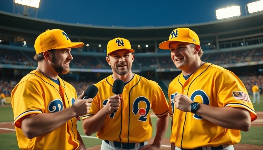 Savannah Bananas players in a live baseball interview.