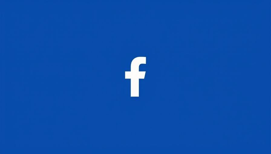 Minimalistic blue Facebook logo on a solid blue background.