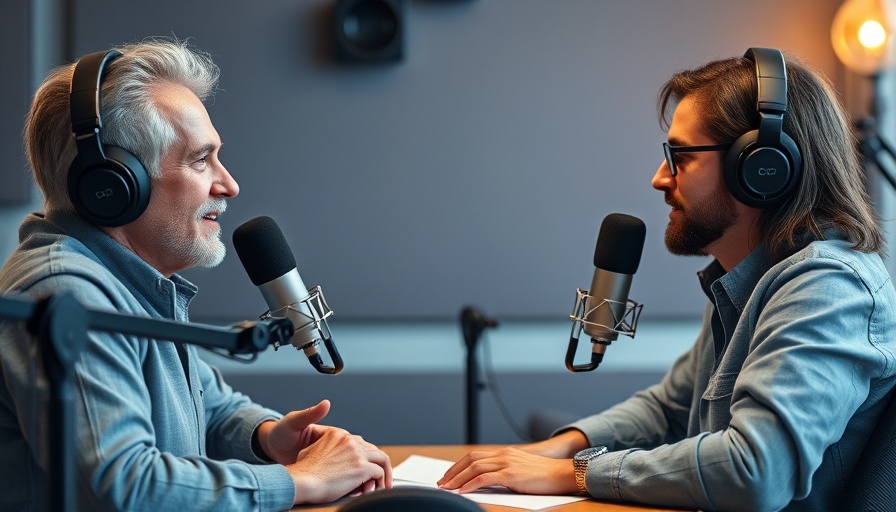How to change your habits podcast cover with two speakers.