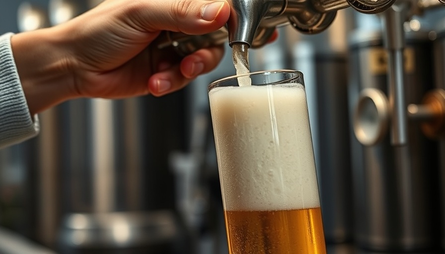 Beer being poured from a tap at San Antonio breweries.