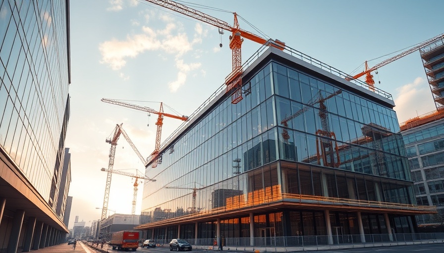 Office warehouse development in Plano under construction.