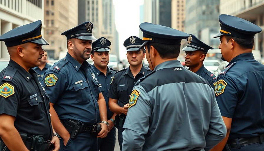 Austin Police Department officers in a city setting.