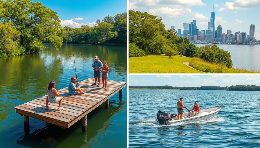Best Lakes Near Houston for Swimming, Boating & Fishing collage.