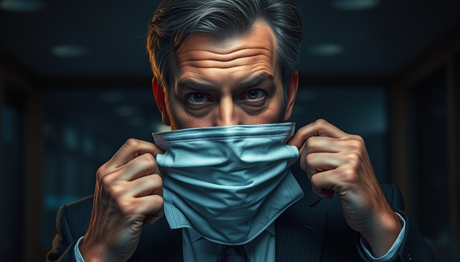 Man removes disguise in a scene, showcasing photorealistic drama.