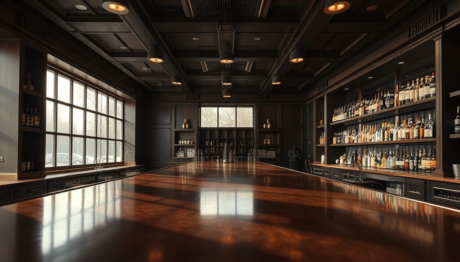 Empty bar in Texas restaurant indicating decline in alcohol sales.