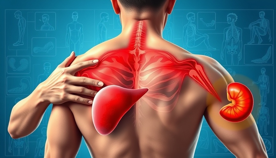 Diagram of gallbladder pain and shoulder pain areas