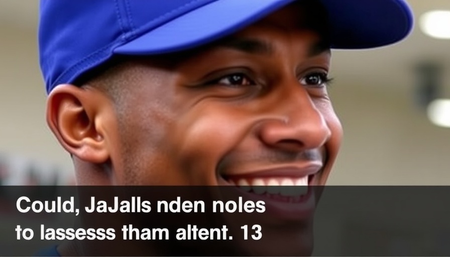 Man in blue cap smiling with text asking about Jalen Brunson's 100m speed.