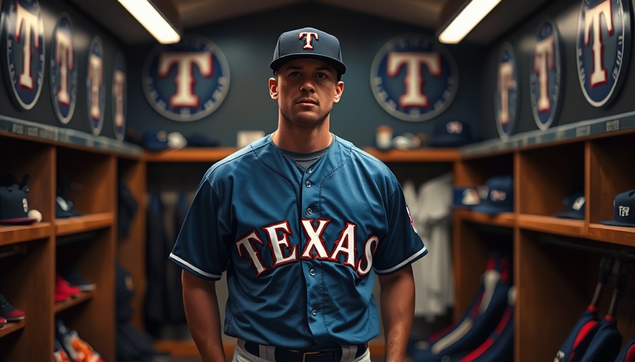 Texas Rangers player in locker room after injury update.