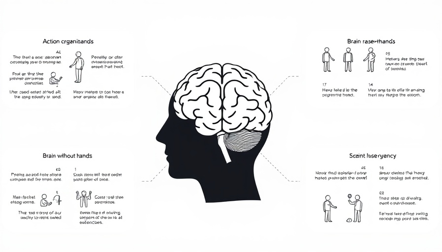 Schematic diagram of action-based organization of brain without hands.