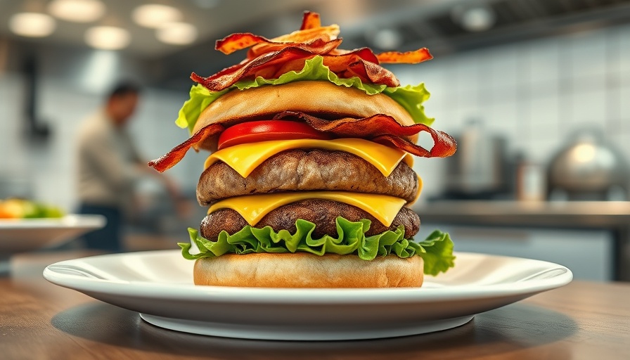 Towering cheeseburger at Alicia’s Burrito Place Alpine.