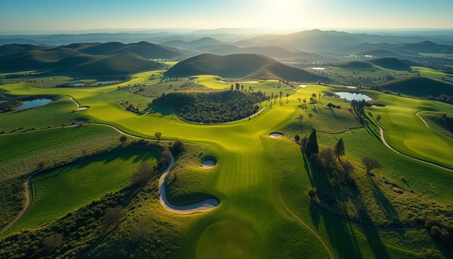 Scenic aerial view of Dallas real estate market landscape with golf course.