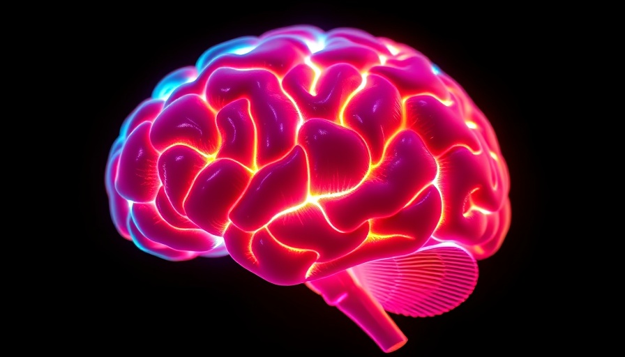 Vibrant neon brain illustrating protein that reverses brain aging.