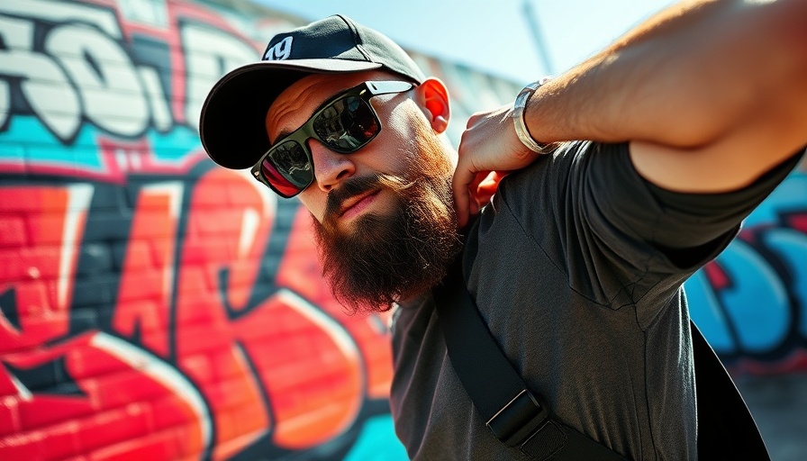 Bearded man posing in front of graffiti during Project Marvel negotiations in San Antonio.