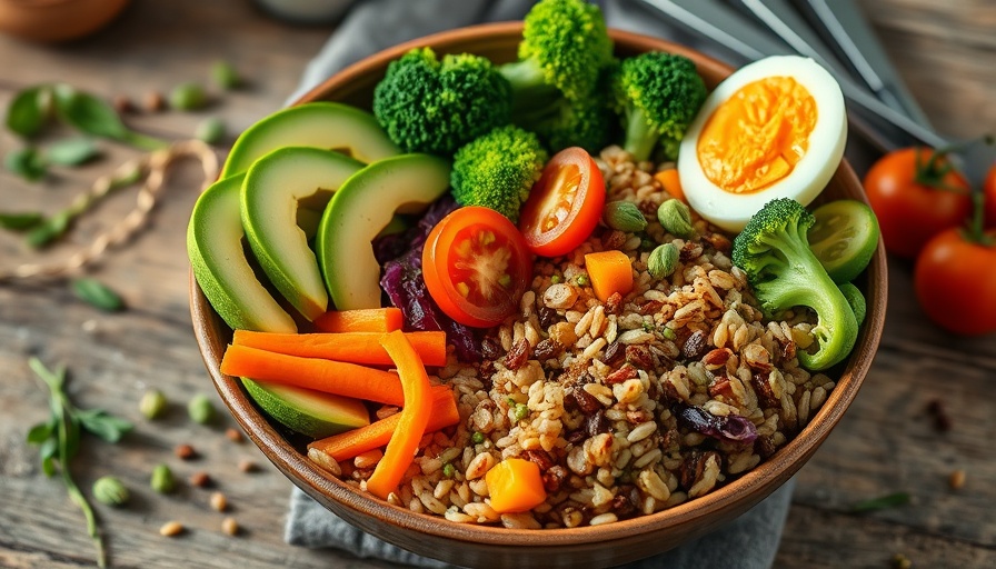 Vibrant breakfast bowl promoting breakfasts that lower cholesterol without pills.