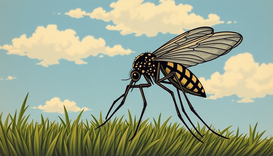 Vintage illustration of mosquito for bite prevention.