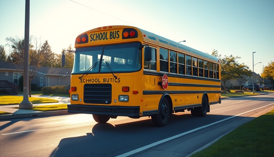 Cy-Fair ISD school bus under a sunny sky on suburban street.