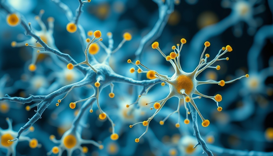 Conceptual illustration of hypothalamic neurons and blood sugar.