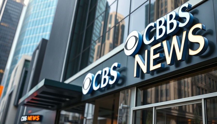 CBS News studio exterior highlighting CBS branding and streaming signs, illustrating CBS news division profitability.