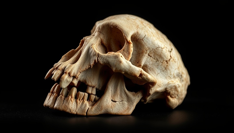 Fragmented ancient skull piece illustrating prehistoric fossil.