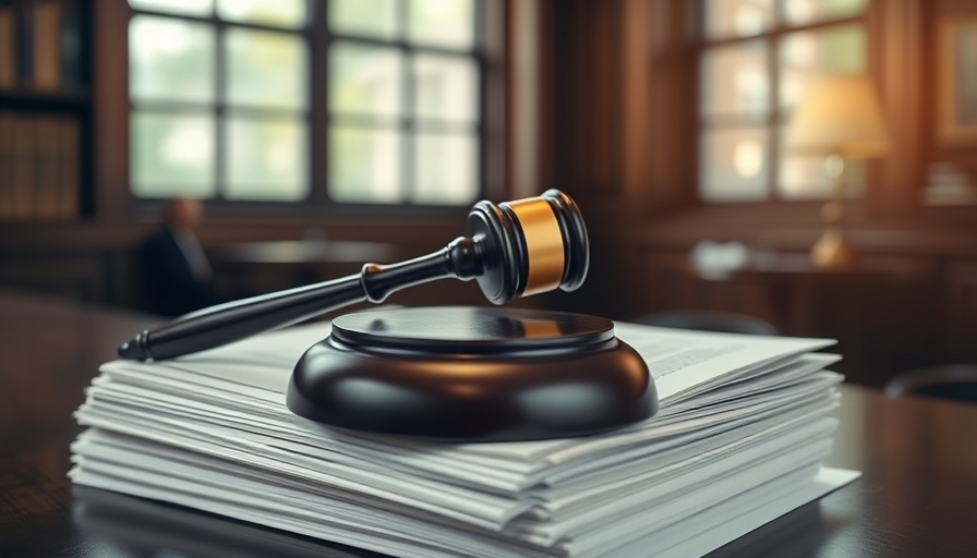 Legal documents with gavel depicting Justice Department subpoena.