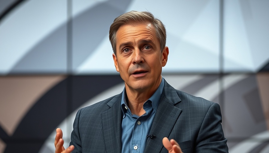 Middle-aged man delivering NFL news in a studio setting.