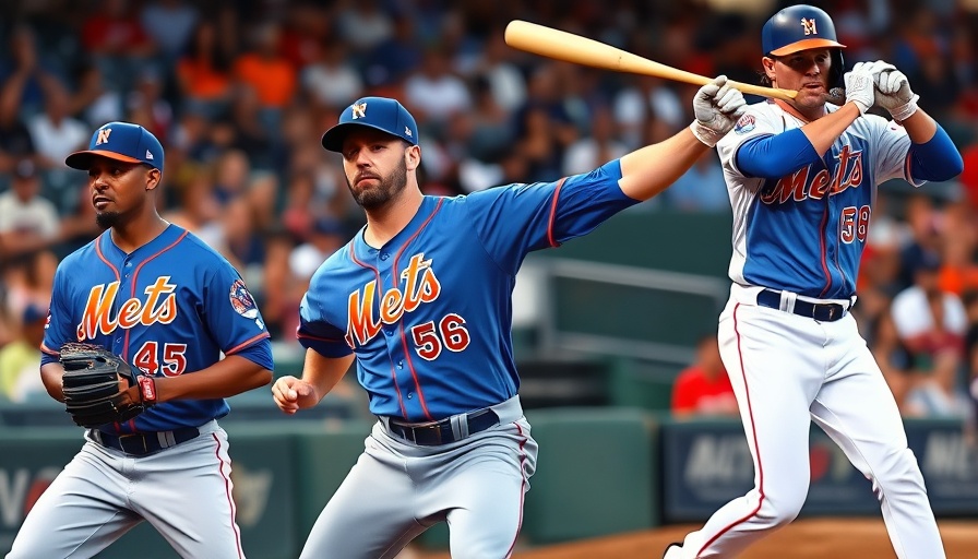 New York Mets players in action and celebration.