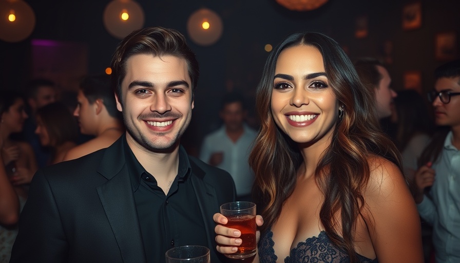 Breaking US news: casual party scene with smiling pair.