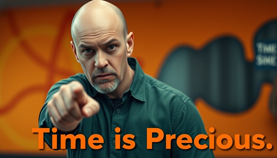 Bald man highlighting 'Time is Precious' for mental wellness for seniors.