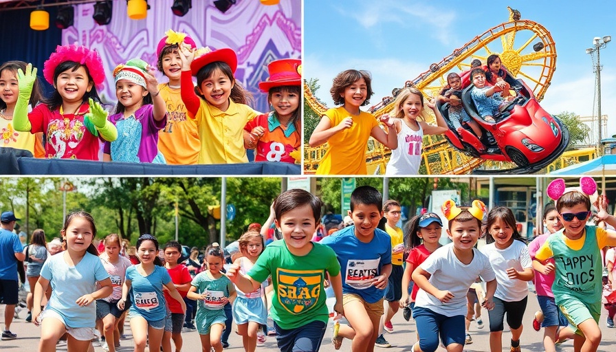 Vibrant kids events collage in San Antonio showcases performances and fun activities.