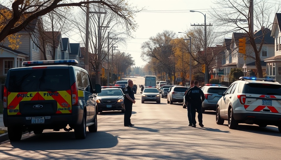 San Antonio local news scene with police vehicles on a street.