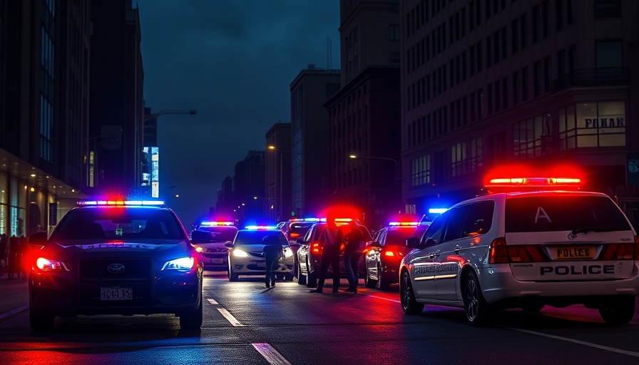 San Antonio police news scene with vehicles at night.