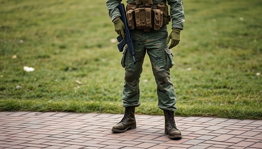 Armed National Guard in camouflage on patrol in D.C.