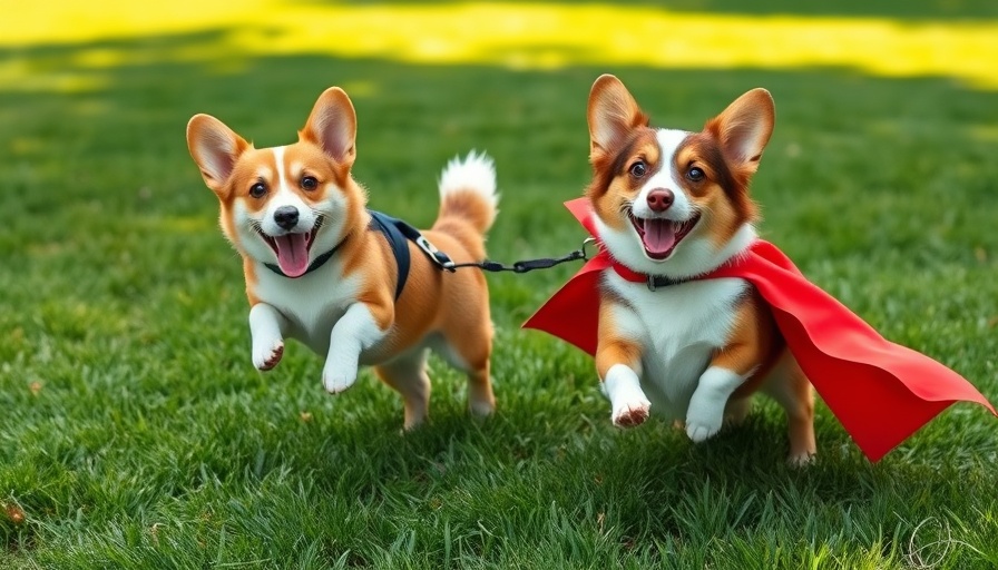 Corgis in a playful competition on a green lawn in Europe.