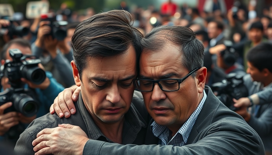 Two men in a crowd covered by media, highlighting USA immigration policies.