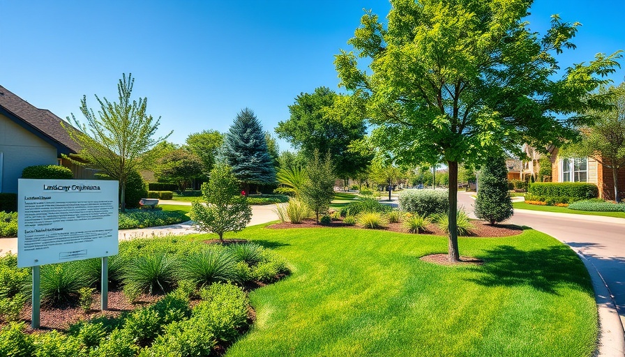 Katy landscaping ordinance info with garden and greenery.