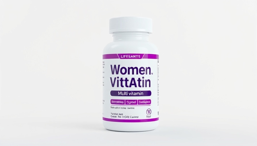Women's multi-vitamin bottle with purple label on white background.
