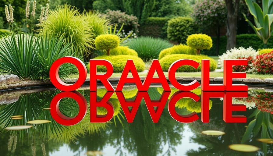 Oracle sign reflecting in water, highlighting market dynamics.