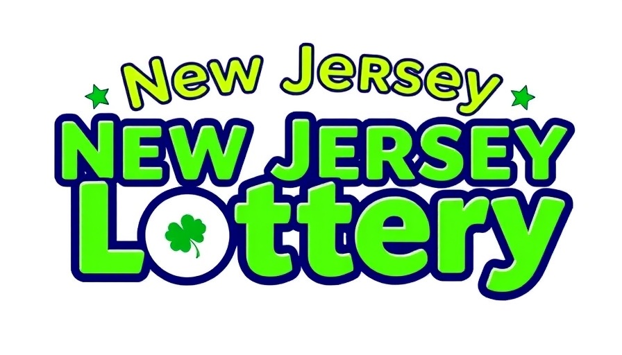 New Jersey Lottery logo with clover and stars.